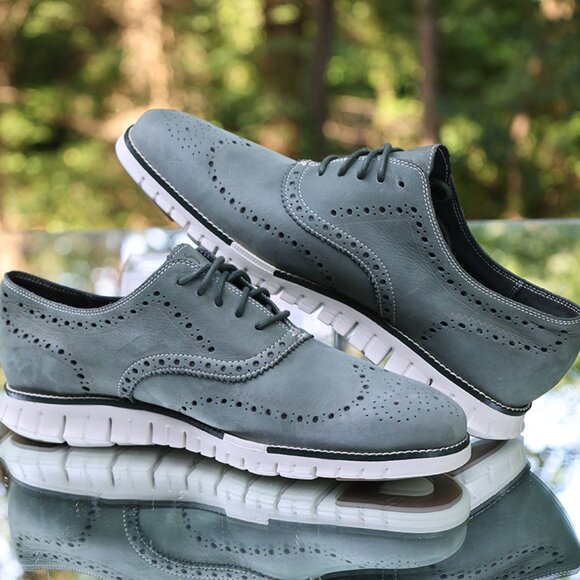 Cole Haan ZeroGrand Wingtip Oxford Pine Green - Picture 8 of 12